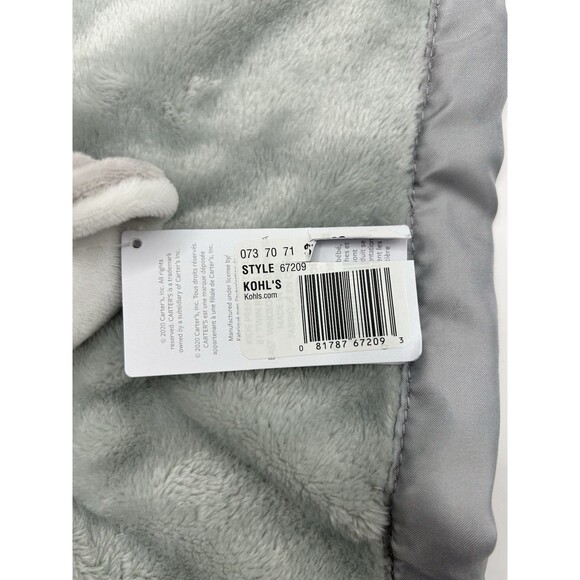 Carters Baby GRAY ELEPHANT LOVEY Blanket Soother Comforter Lovey 14" w/ Tags - Picture 10 of 15